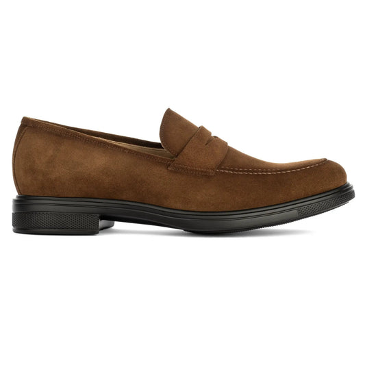 Joey Water-Repellent Mid Brown Suede Penny Loafer - To Boot New York