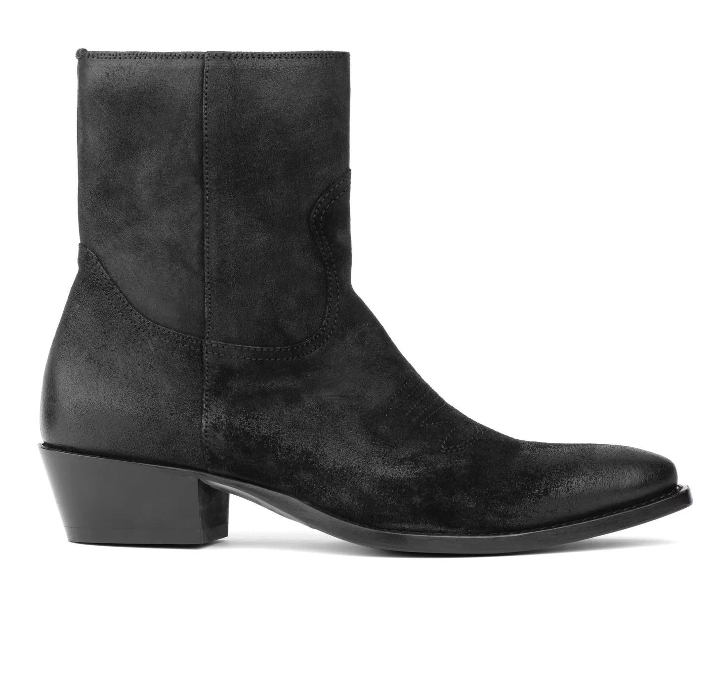Atticus Black Suede Western Zip Boot - To Boot New York