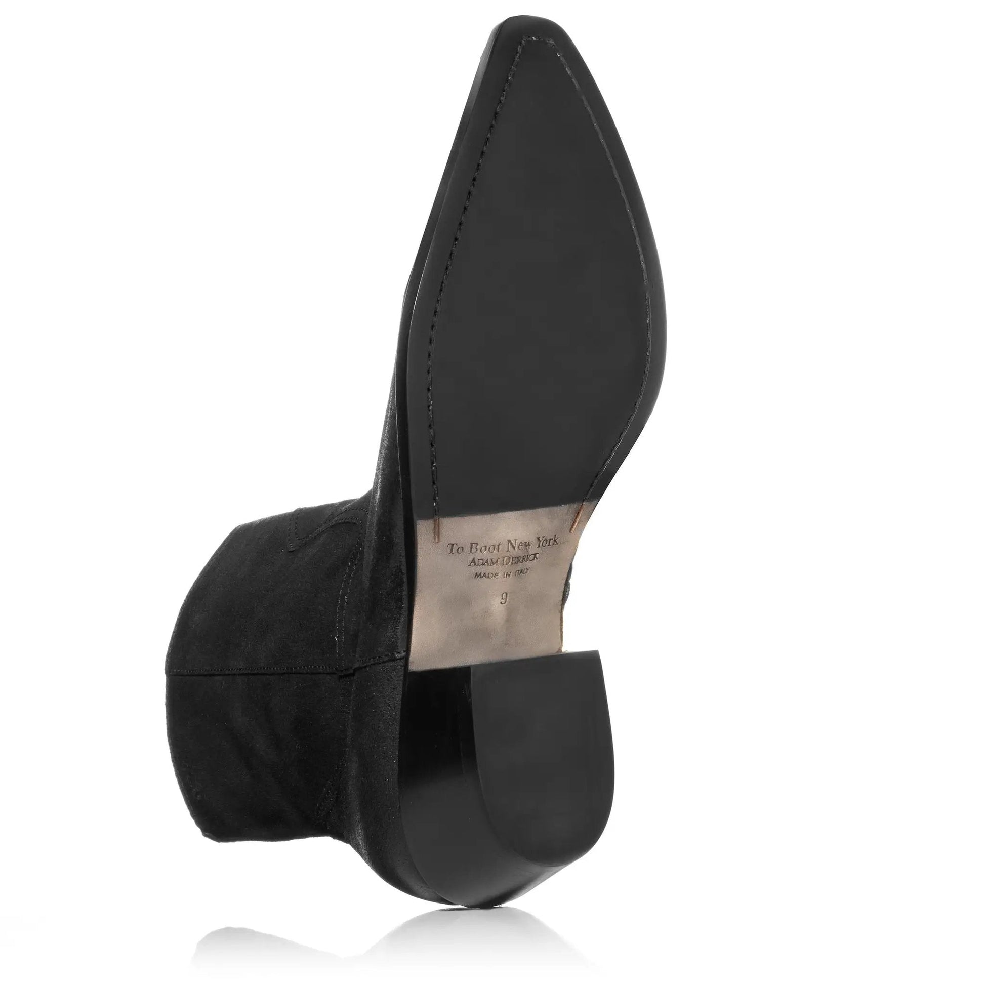 Atticus Black Suede Western Zip Boot - To Boot New York