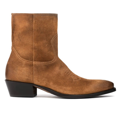 Atticus Whiskey Suede Western Zip Boot - To Boot New York