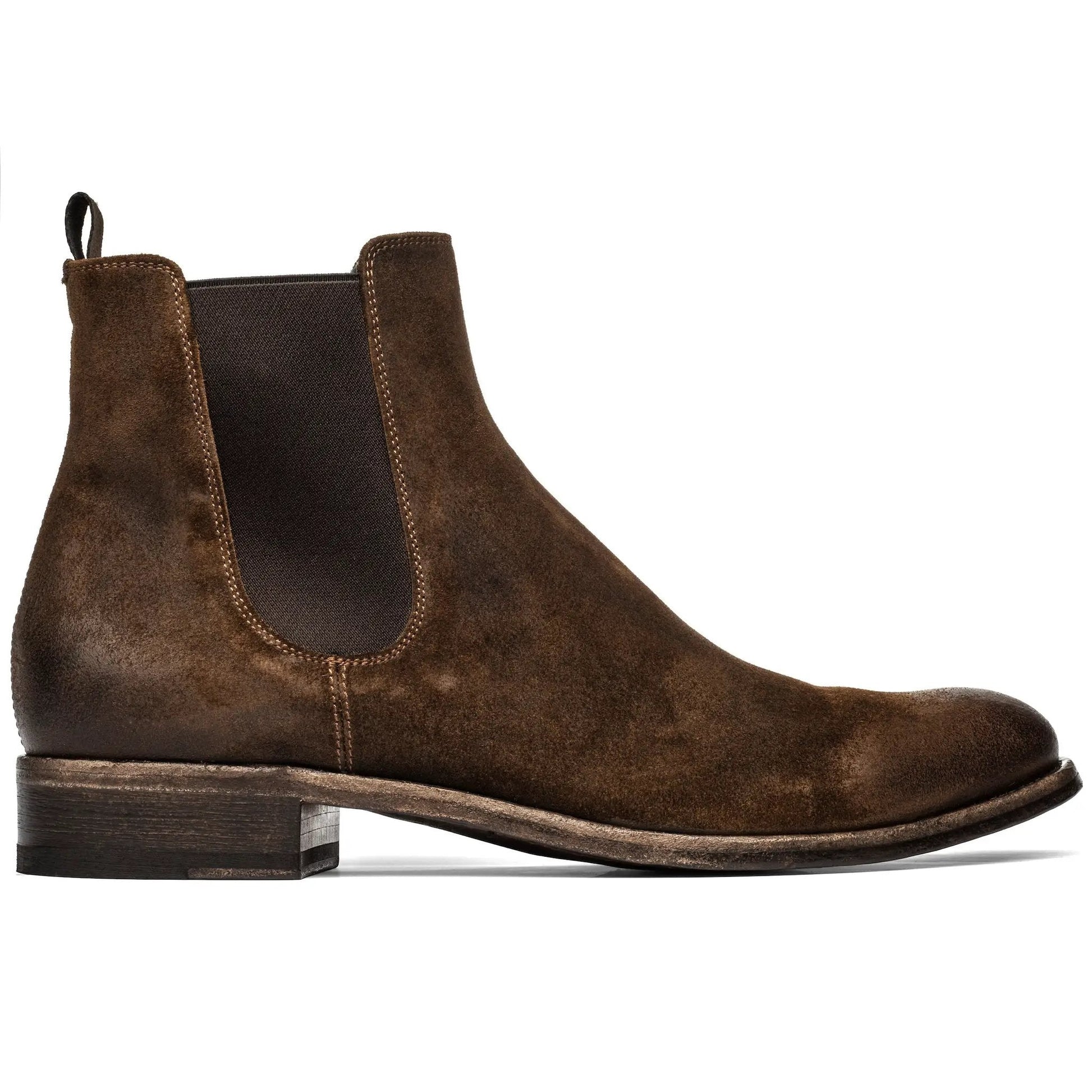 Bedell Mid Brown Waxed Suede Chelsea Boot - To Boot New York