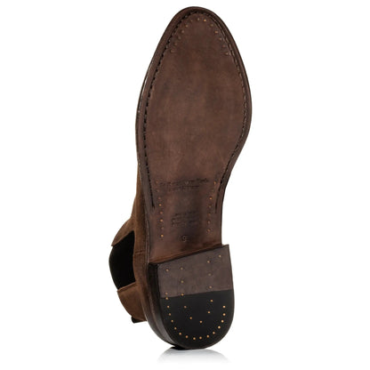 Bedell Mid Brown Waxed Suede Chelsea Boot - To Boot New York