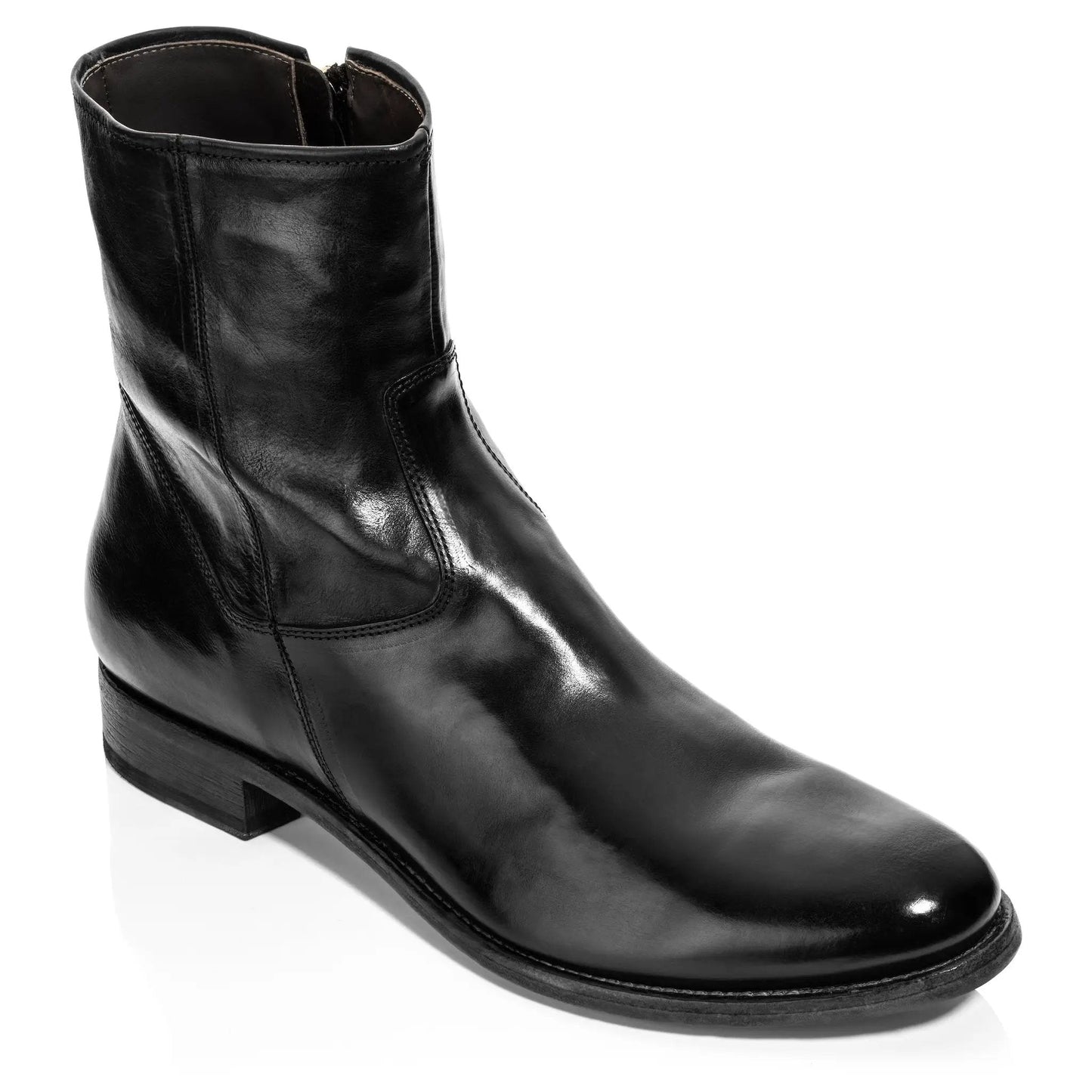 Belvedere Black Calf Leather Zip Boot - To Boot New York