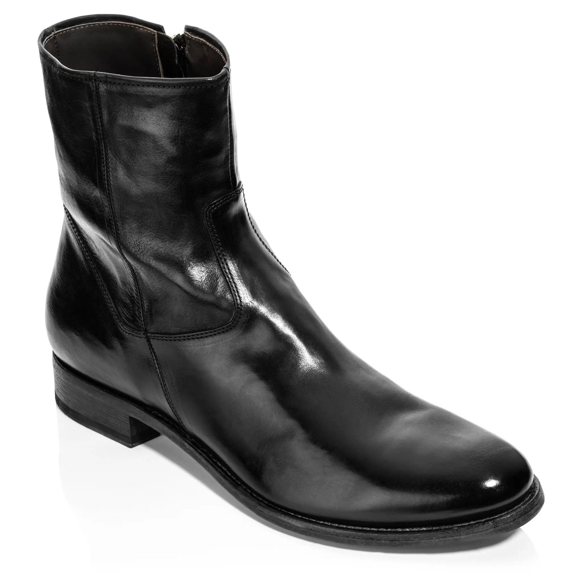 Belvedere Black Calf Leather Zip Boot - To Boot New York