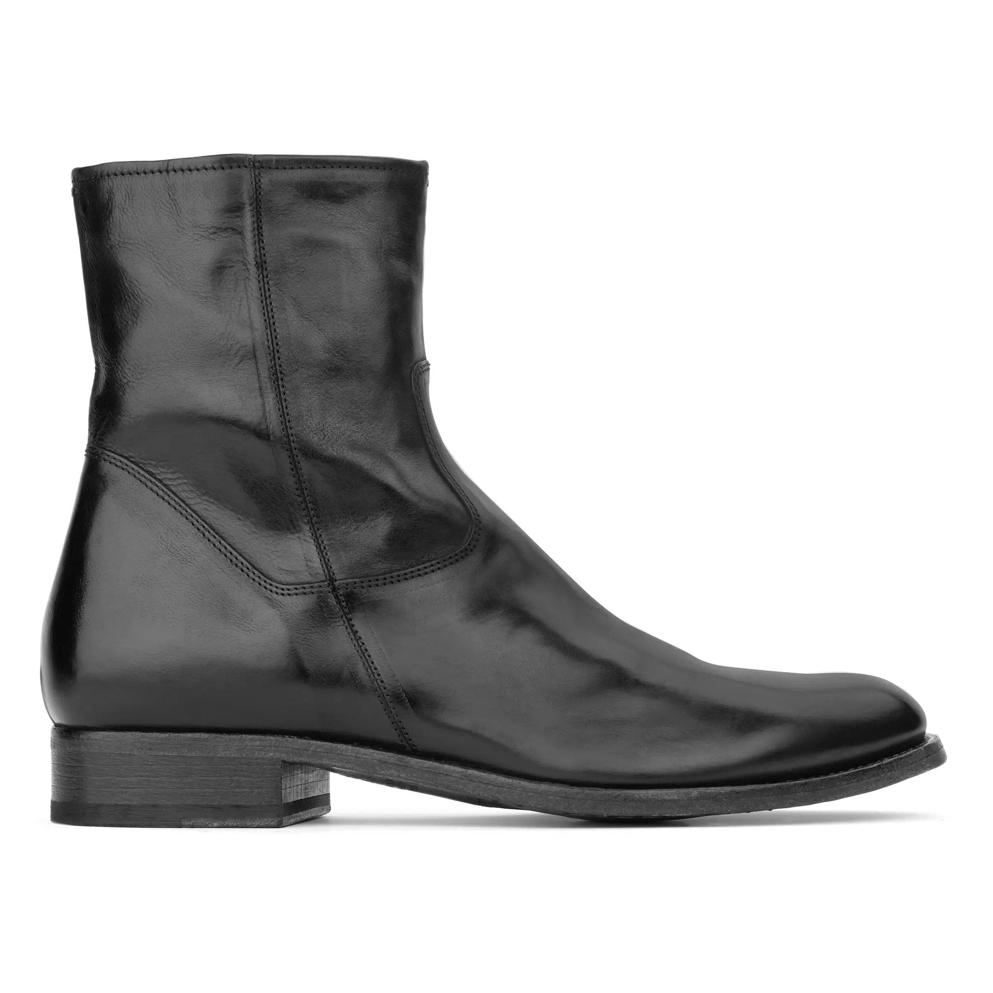 Belvedere Black Calf Leather Zip Boot - To Boot New York