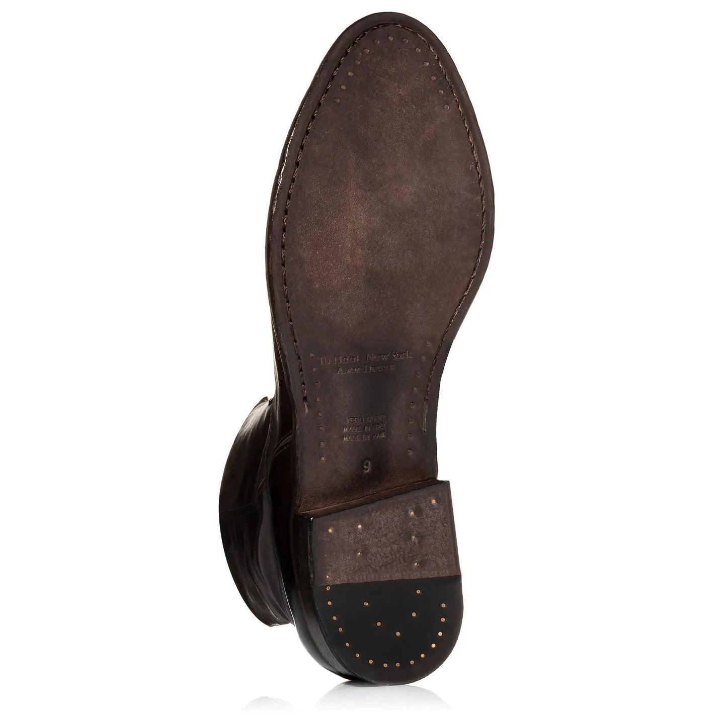 Belvedere Dark Brown Calf Leather Zip Boot - To Boot New York