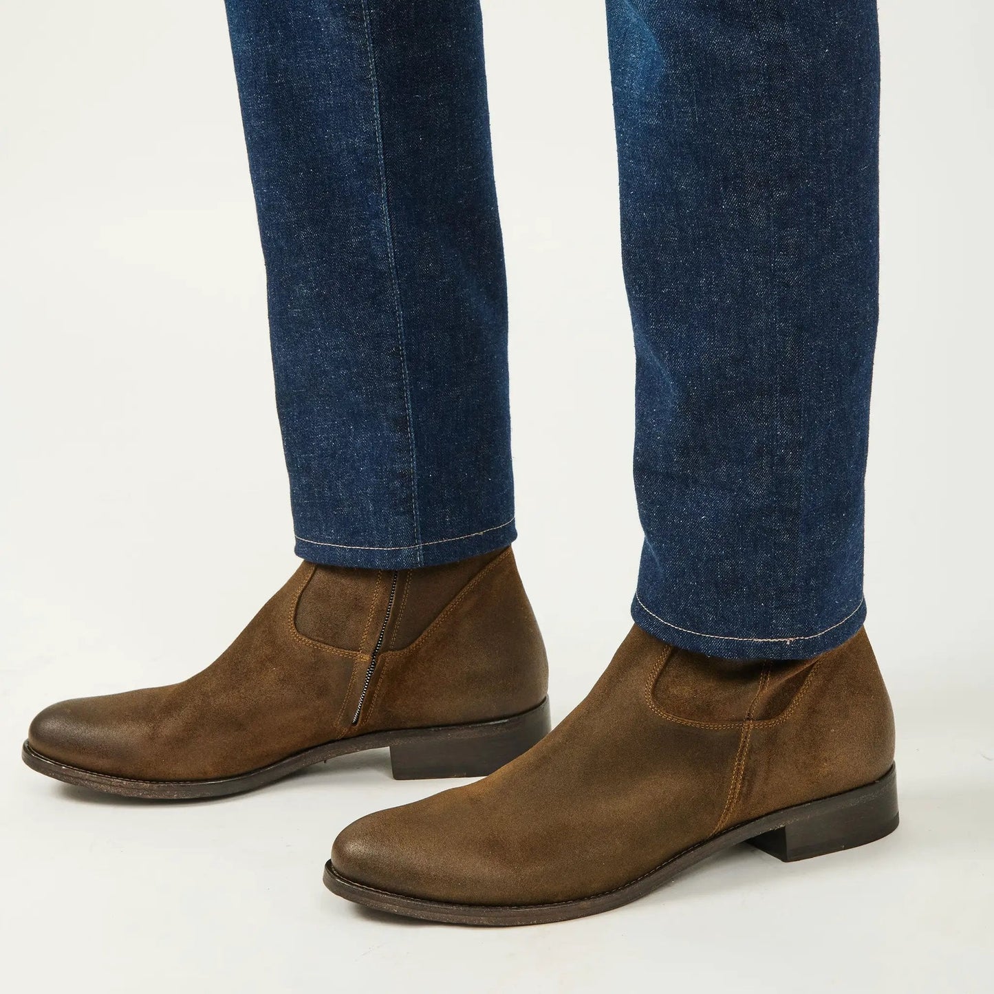 Belvedere Mid Brown Waxed Suede Zip Boot - To Boot New York