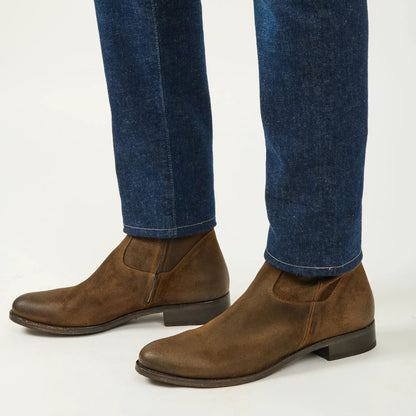Belvedere Mid Brown Waxed Suede Zip Boot - To Boot New York