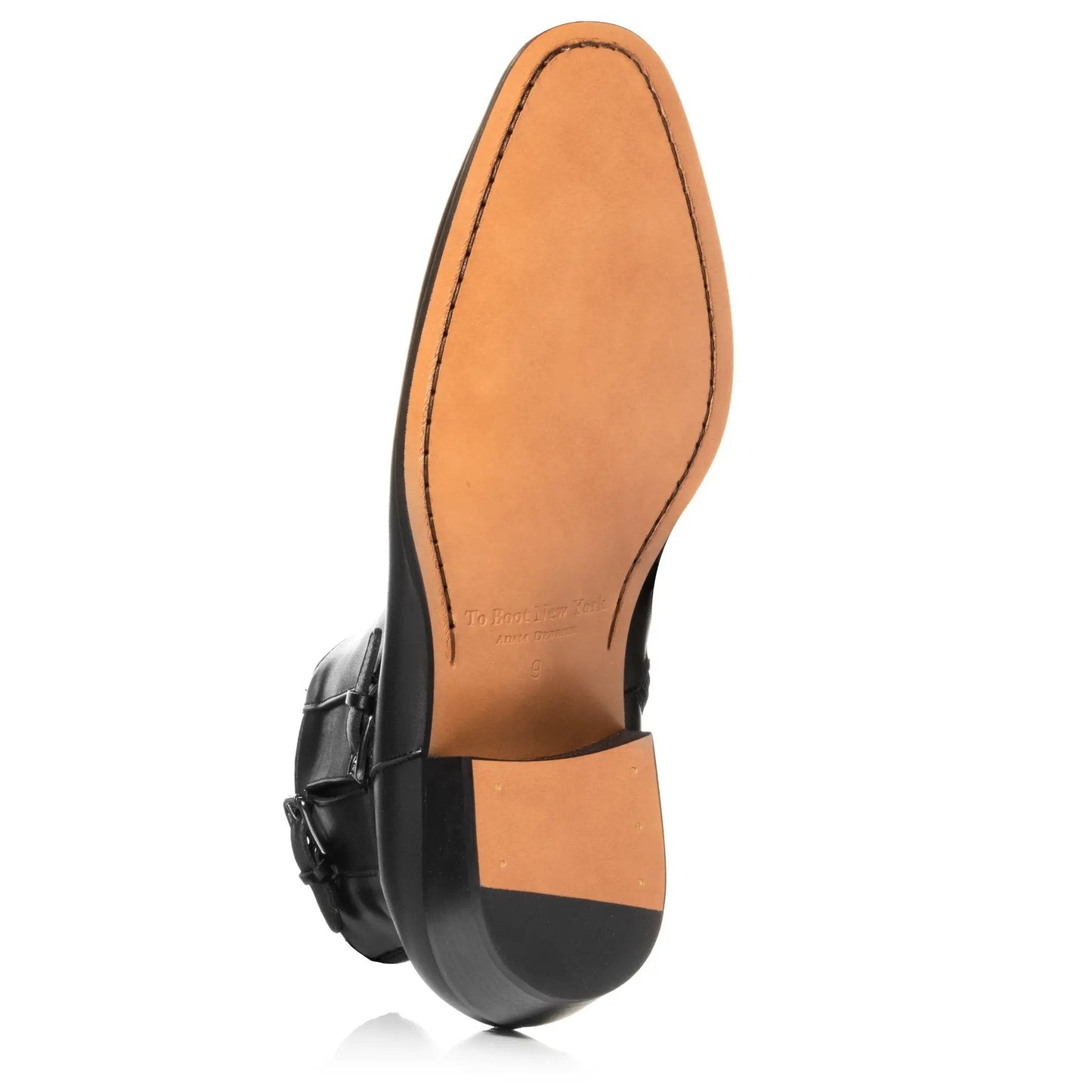 Bonn Black Calf Leather Double Buckle Zip Boot - To Boot New York