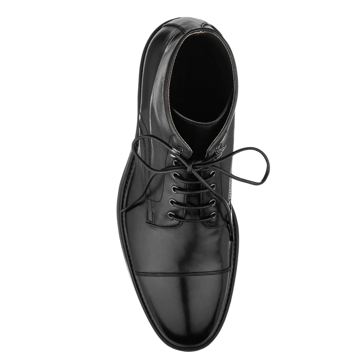 Burkett Black Calf Leather Cap Toe Lace Boot - To Boot New York