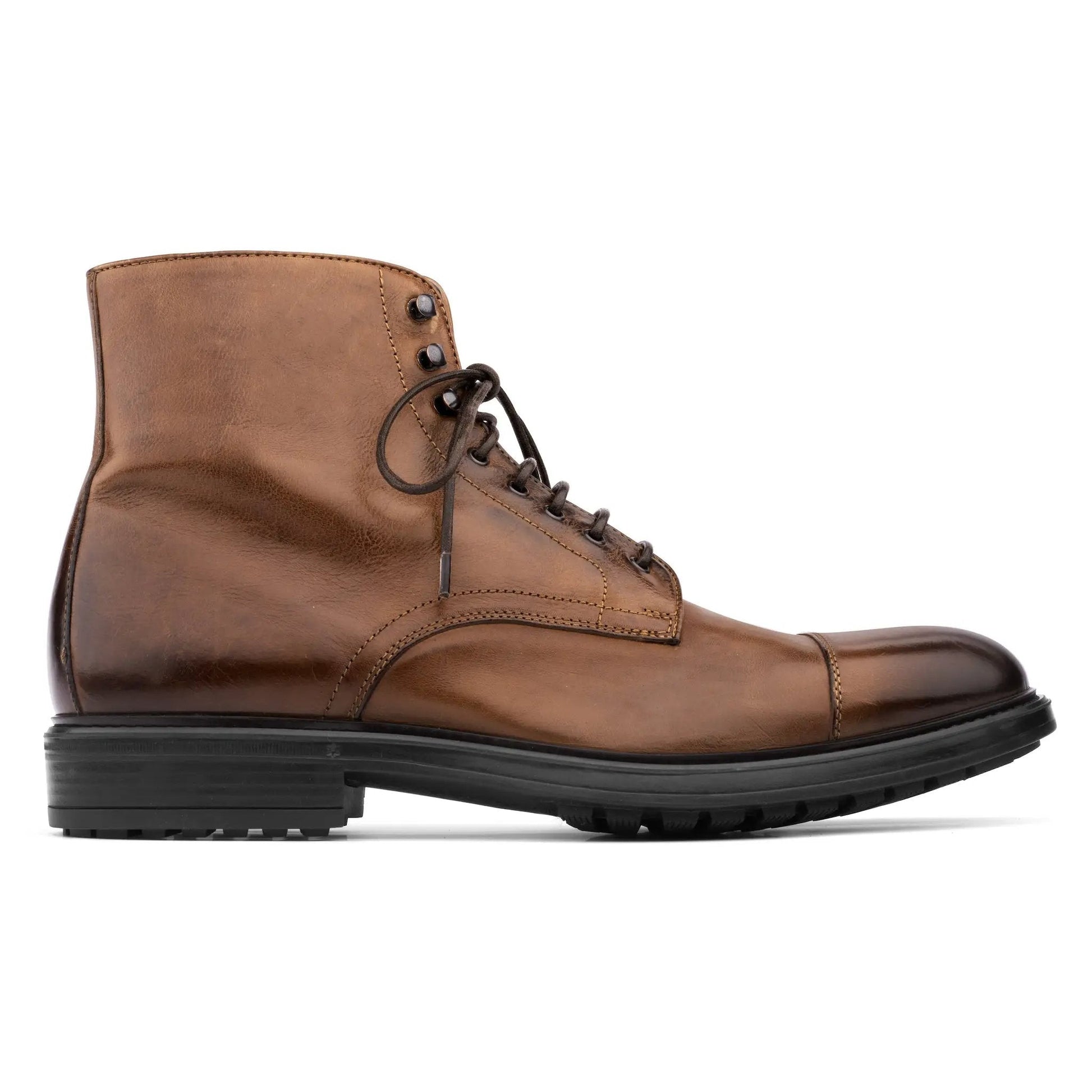 Burkett Cognac Cap Toe Lace-Up Boot - To Boot New York