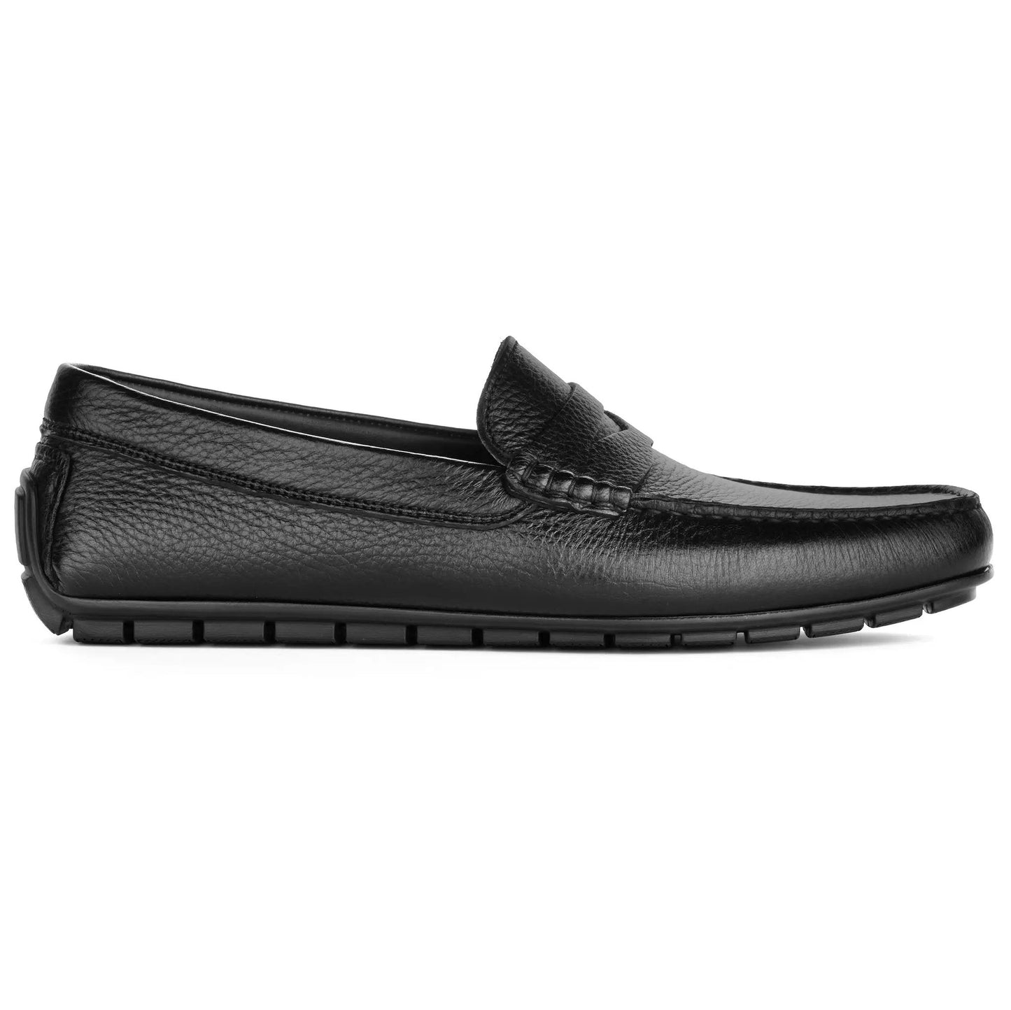 Admiral Black Deerskin Leather Penny Moccasin Driving Shoe - To Boot New York