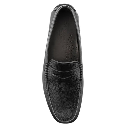 Admiral Black Deerskin Leather Penny Moccasin Driving Shoe - To Boot New York