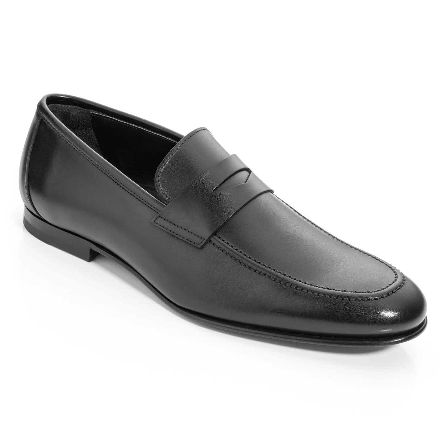 Aldrin Black Calf Leather Penny Loafer - To Boot New York