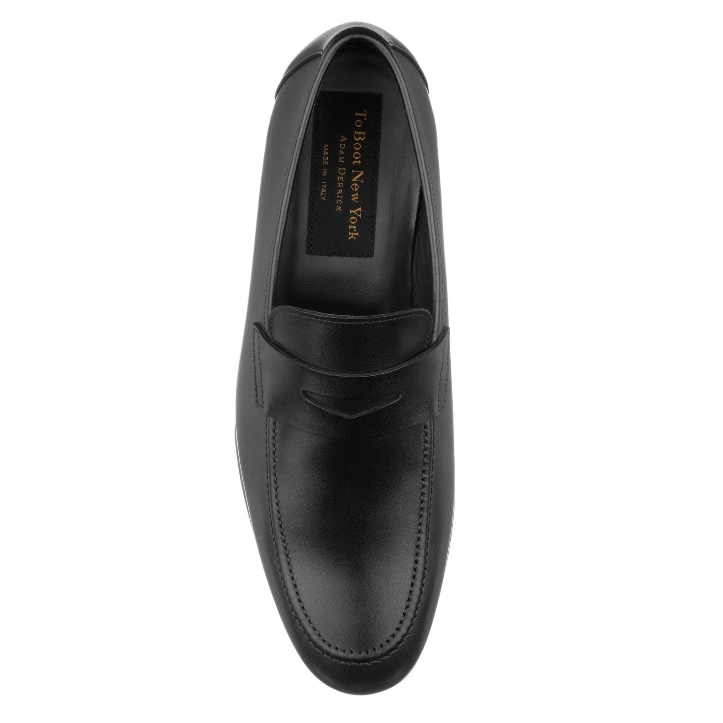 Aldrin Black Calf Leather Penny Loafer - To Boot New York