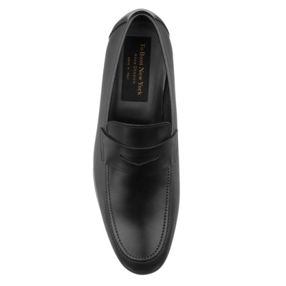 Aldrin Black Calf Leather Penny Loafer - To Boot New York