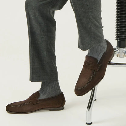 Aldrin Brown Aero Suede Penny Loafer - To Boot New York