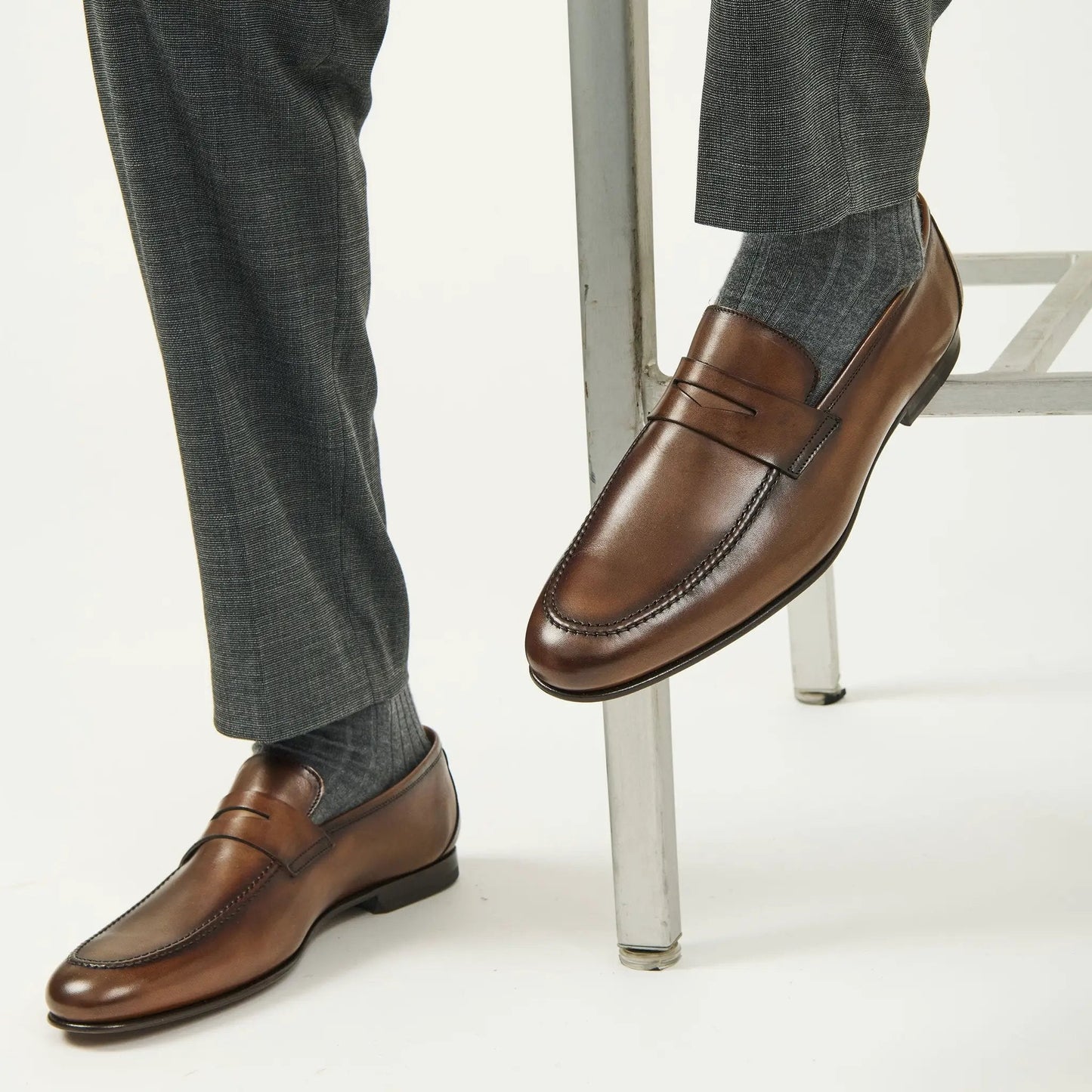 Aldrin Brown Calf Leather Penny Loafer - To Boot New York
