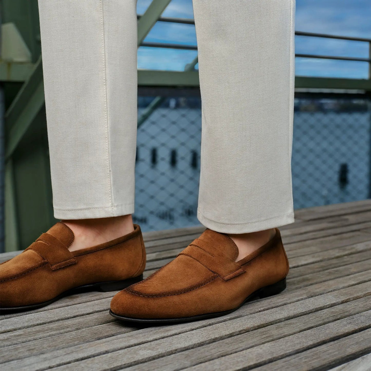 Aldrin Mid Brown Suede Penny Loafer - To Boot New York