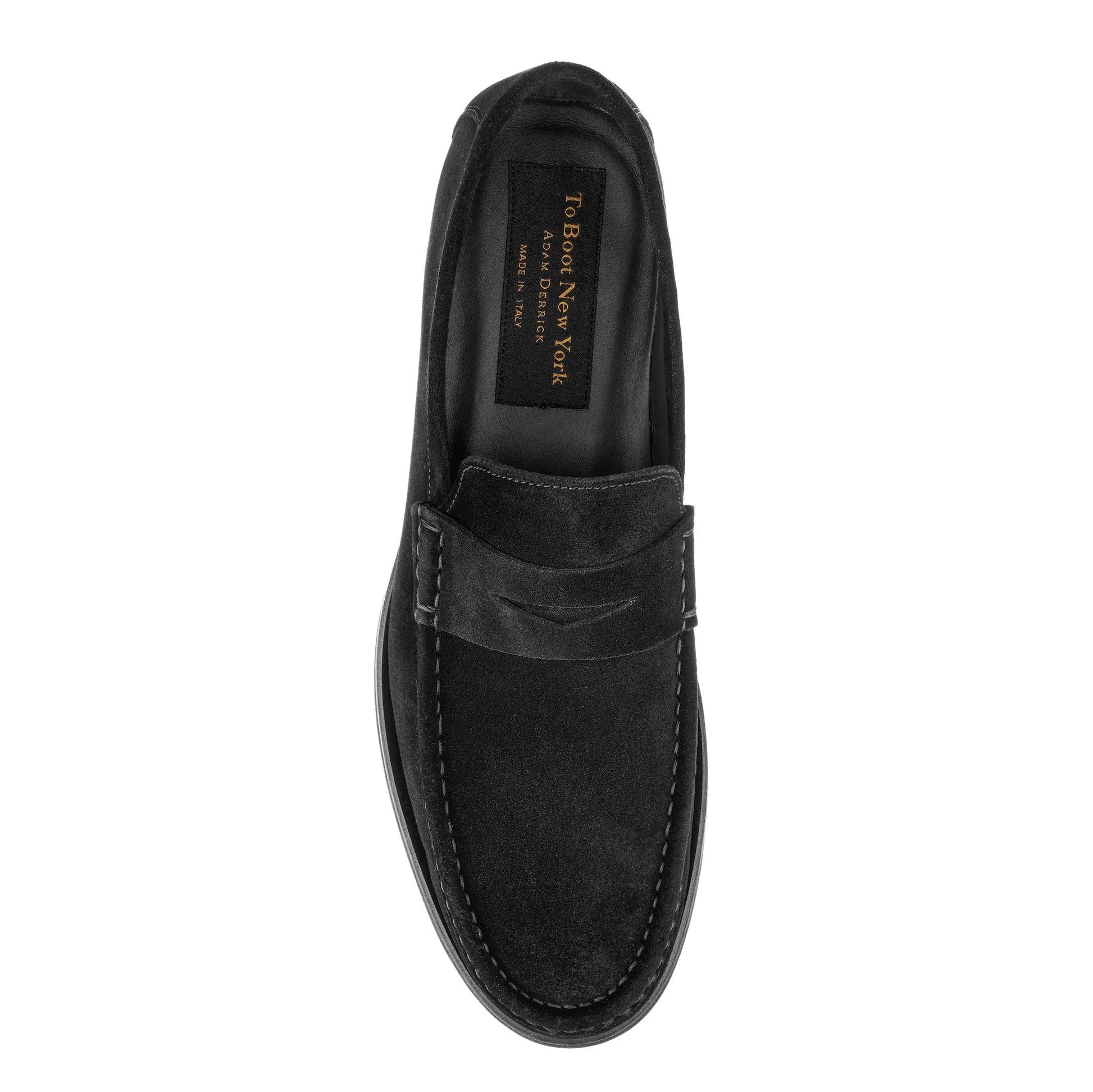 Belfast Black Suede Penny Loafer - To Boot New York