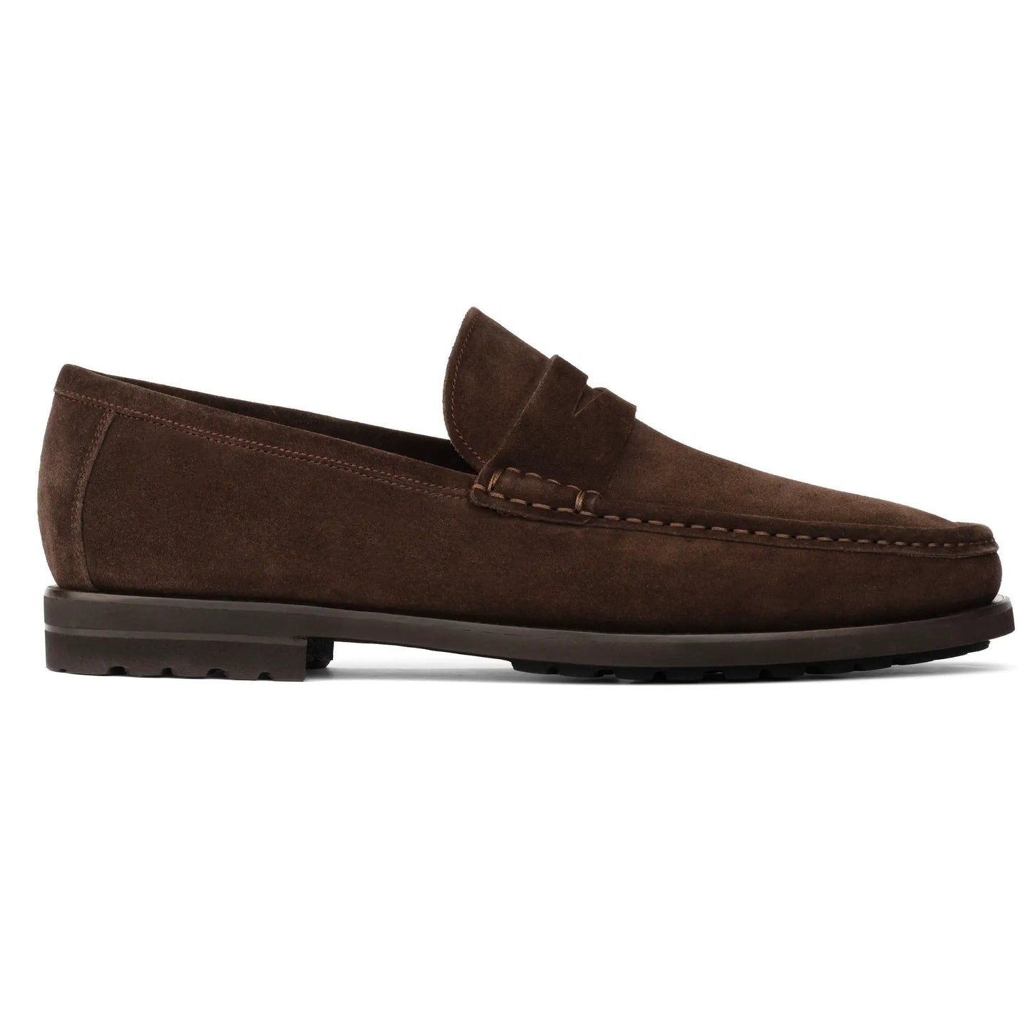 Belfast Dark Brown Suede Penny Loafer - To Boot New York