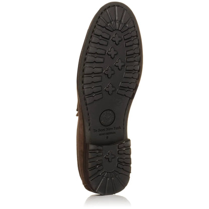Belfast Dark Brown Suede Penny Loafer - To Boot New York