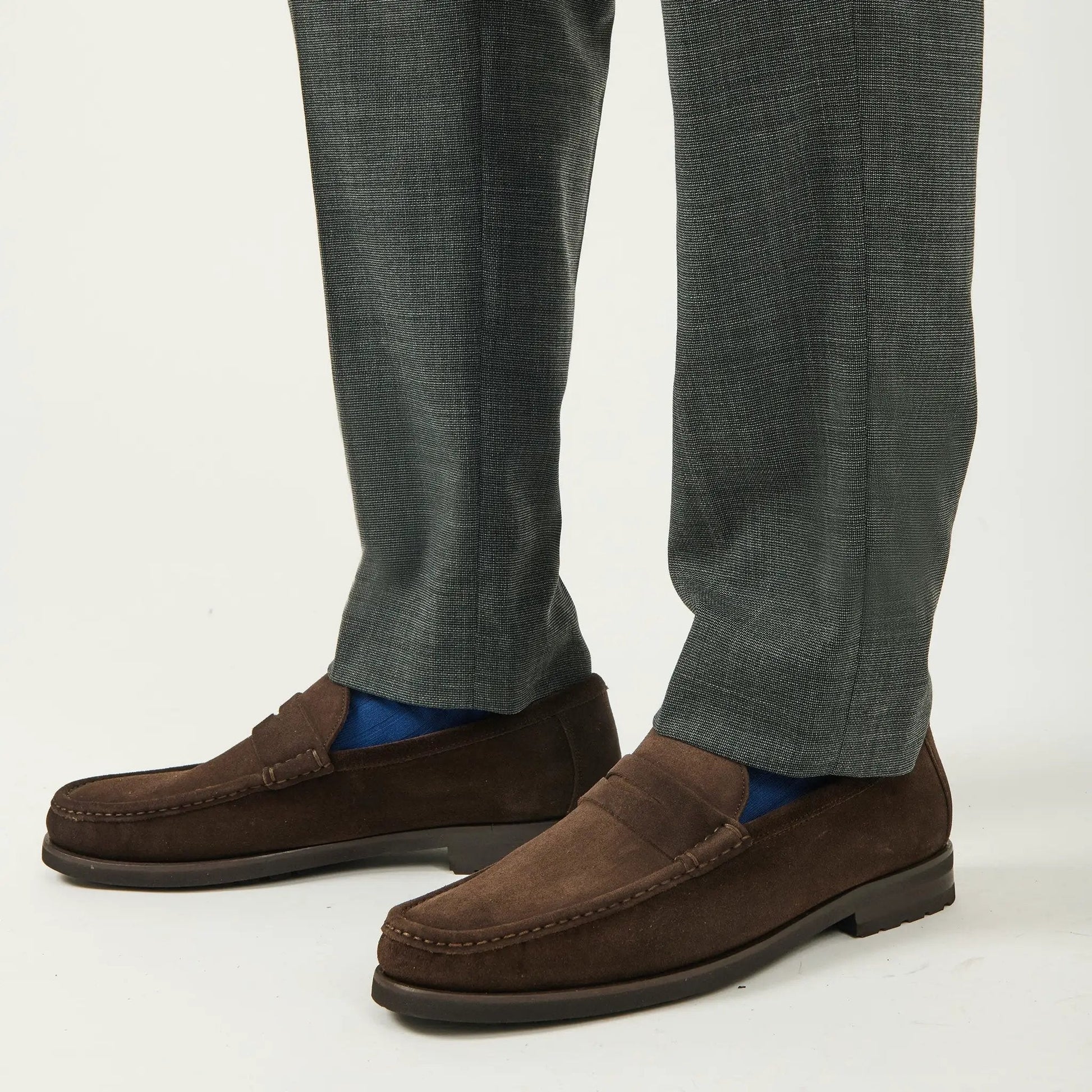 Belfast Dark Brown Suede Penny Loafer - To Boot New York