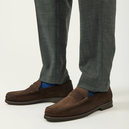 Belfast Dark Brown Suede Penny Loafer - To Boot New York