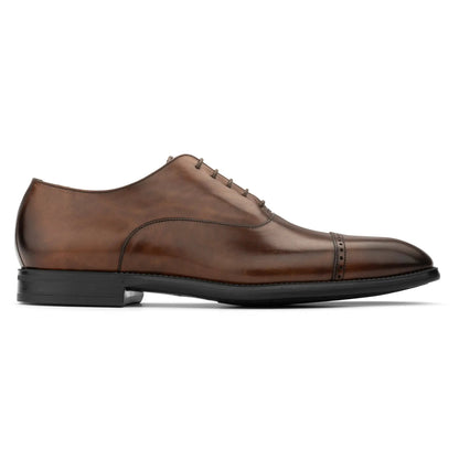 Alessio Burnished Brown Cap Toe Balmoral Oxford - To Boot New York