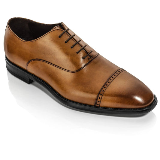 Alessio Burnished Tan Cap Toe Balmoral Oxford - To Boot New York