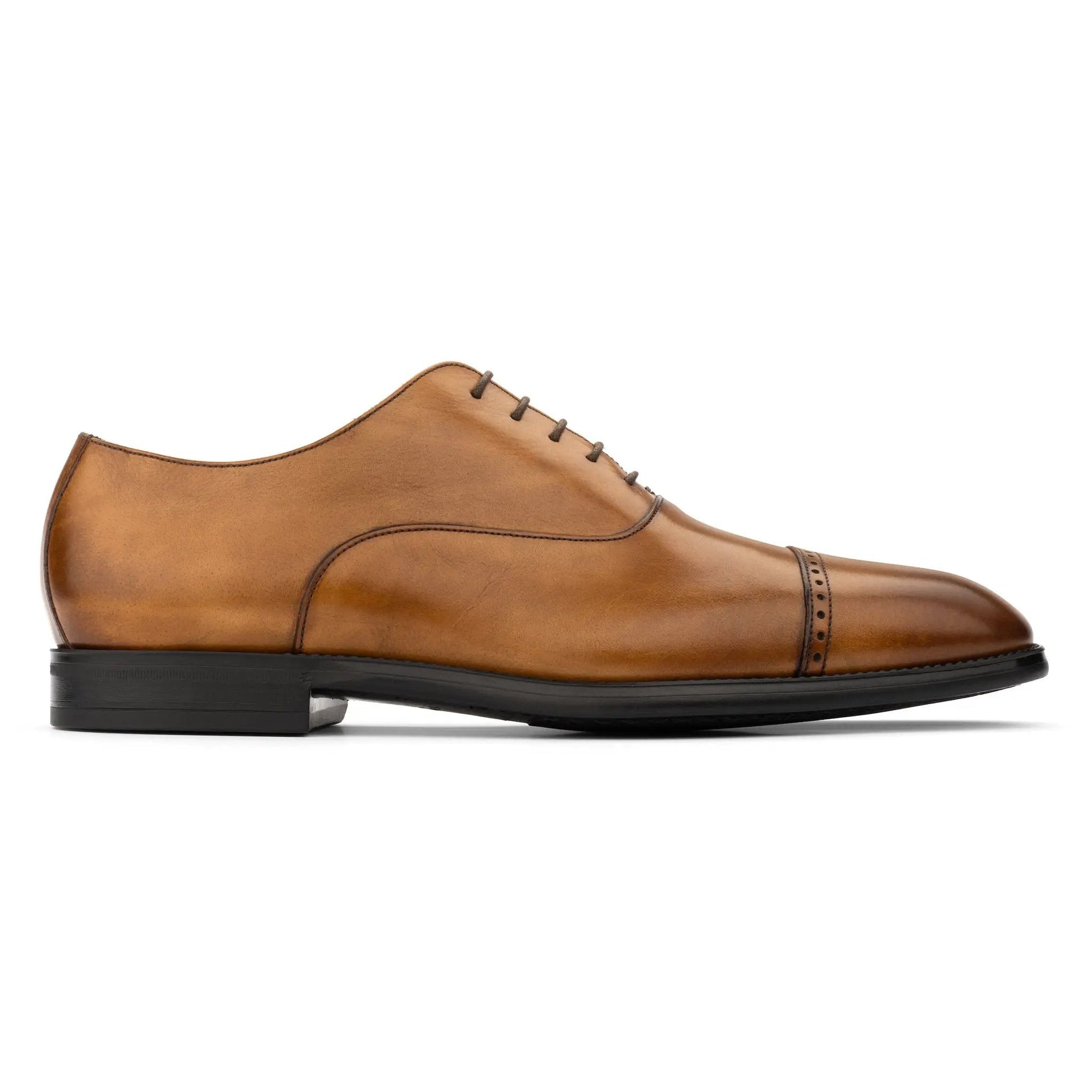 Alessio Burnished Tan Cap Toe Balmoral Oxford - To Boot New York
