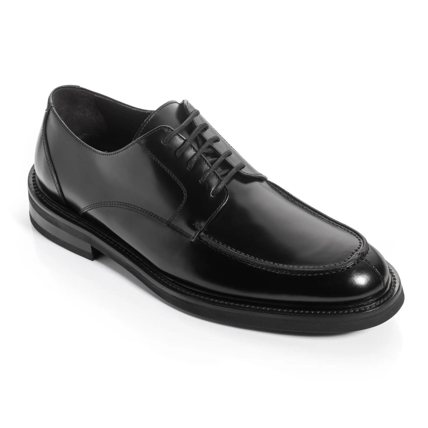 Curtis Black Calf Leather Apron Toe Derby Oxford - To Boot New York