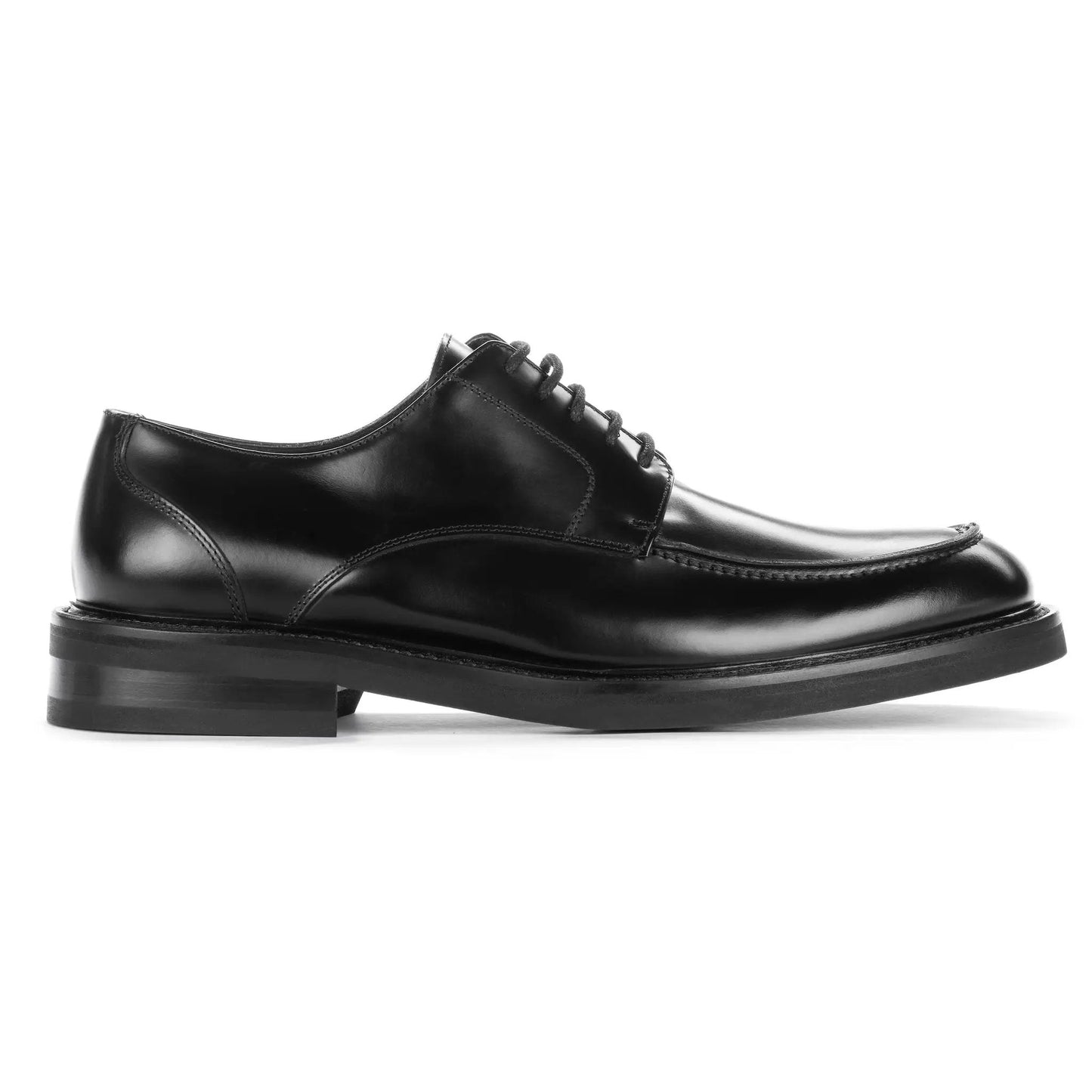 Curtis Black Calf Leather Apron Toe Derby Oxford - To Boot New York
