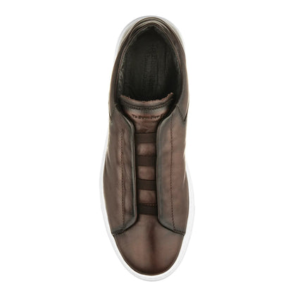 Ainsworth Dark Brown Elastic Slip-On Sneaker - To Boot New York