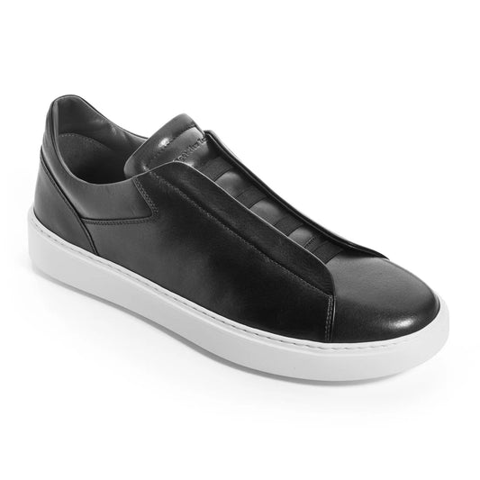 Campion Black Calf Leather Elastic Slip-On Sneaker - To Boot New York