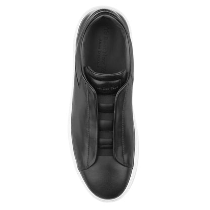 Campion Black Calf Leather Elastic Slip-On Sneaker - To Boot New York