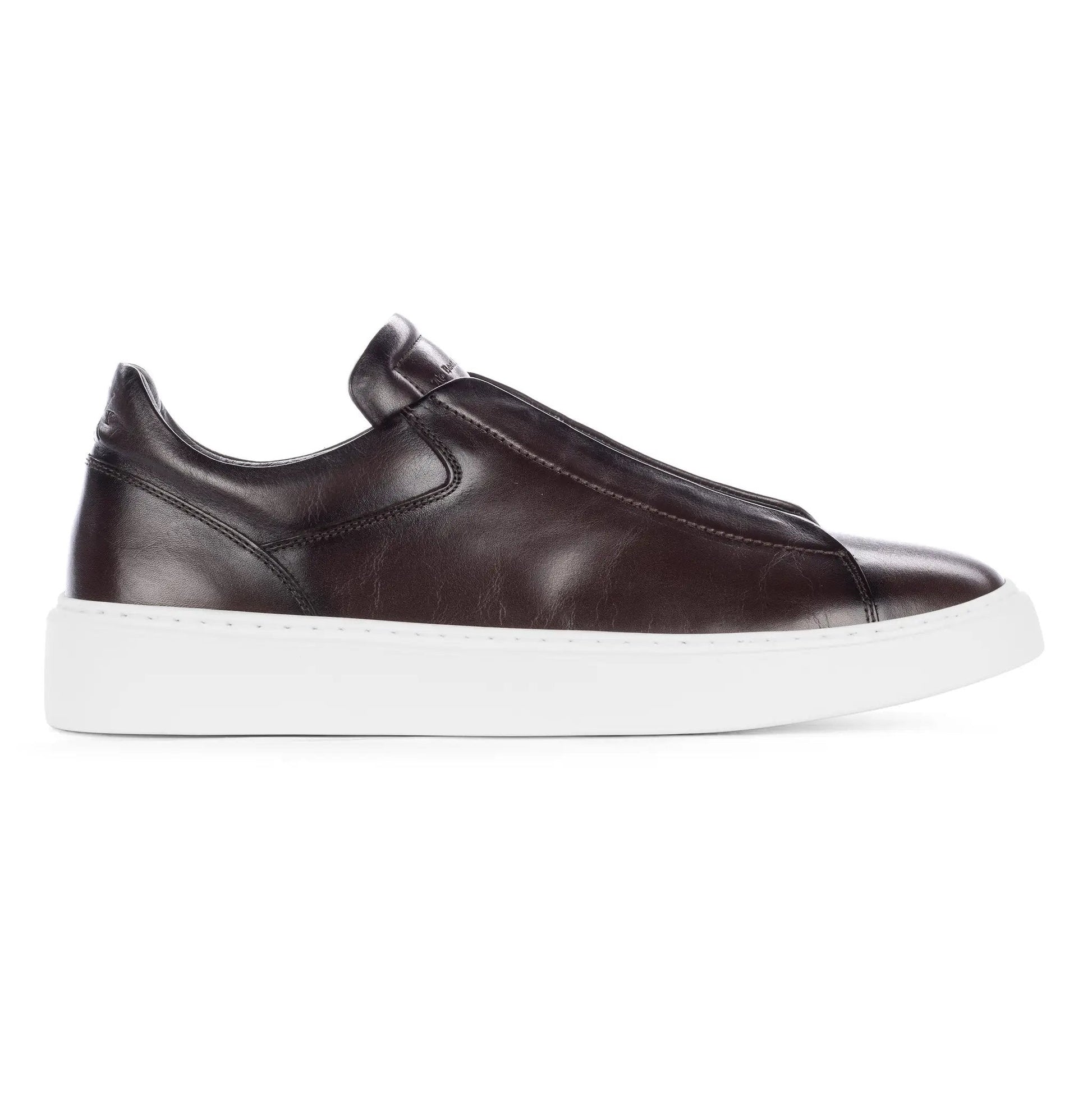 Campion Brown Calf Leather Elastic Slip-On Sneaker - To Boot New York