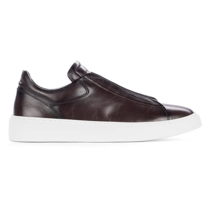 Campion Brown Calf Leather Elastic Slip-On Sneaker - To Boot New York