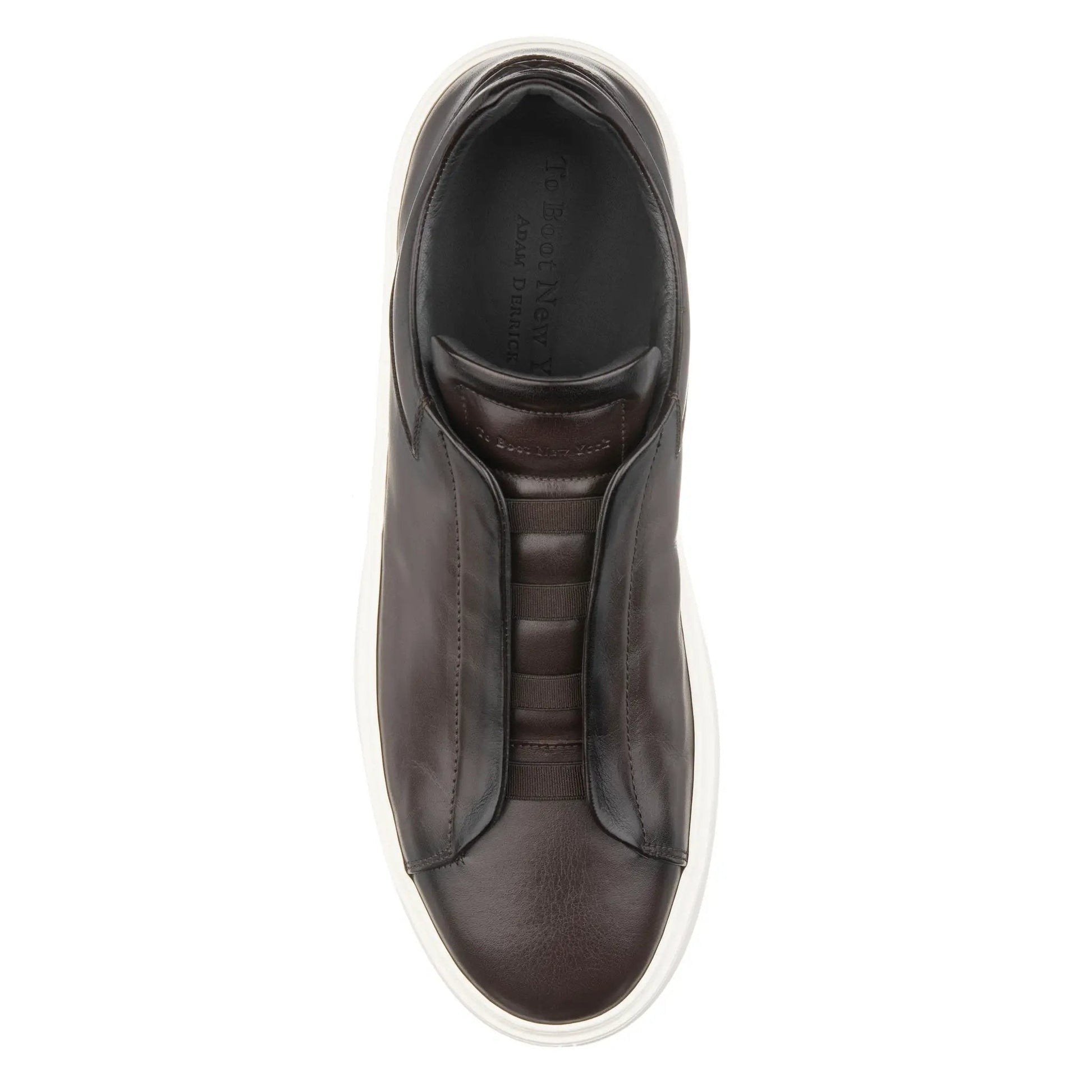 Campion Brown Calf Leather Elastic Slip-On Sneaker - To Boot New York