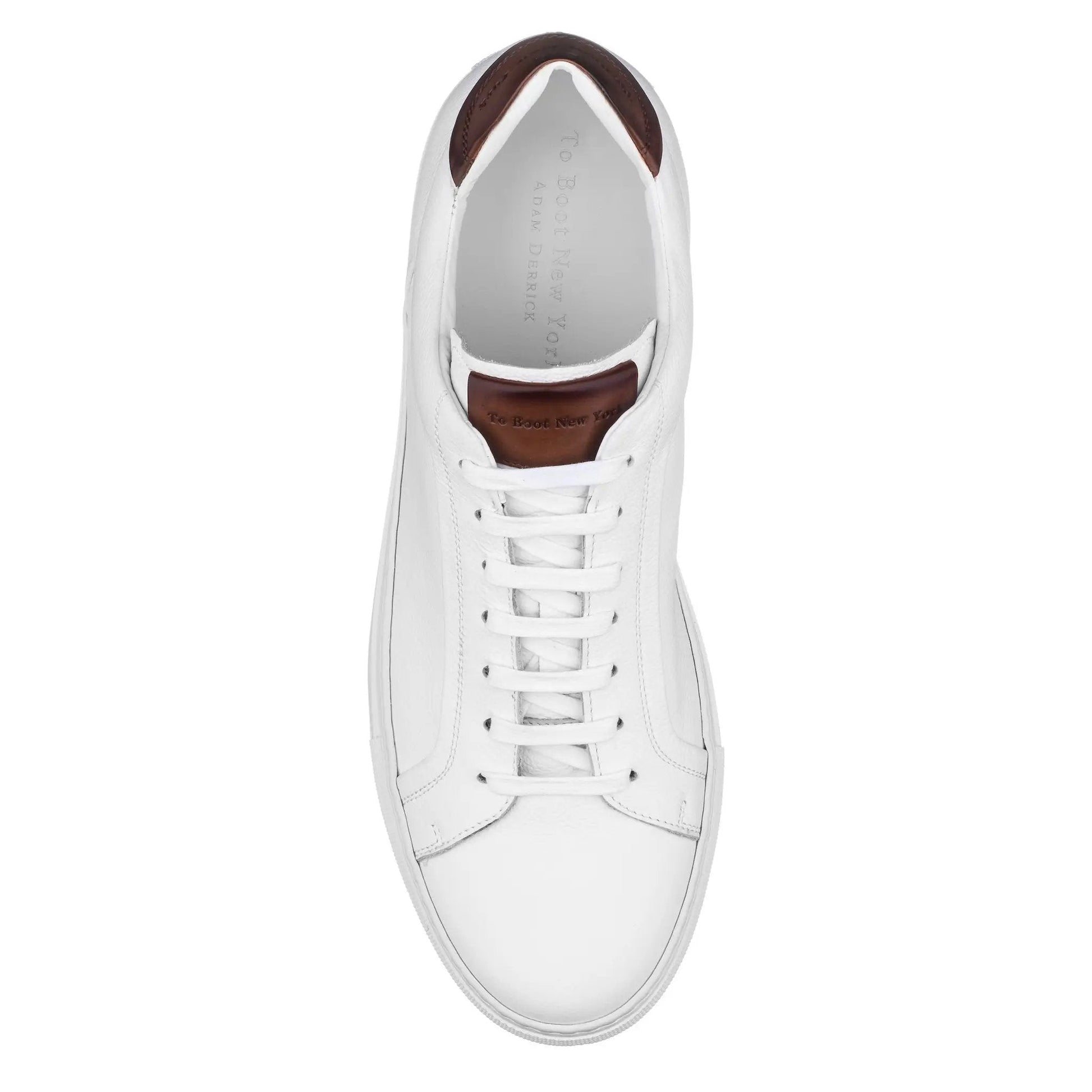 Carlin White Tumbled Calf Sneaker - To Boot New York