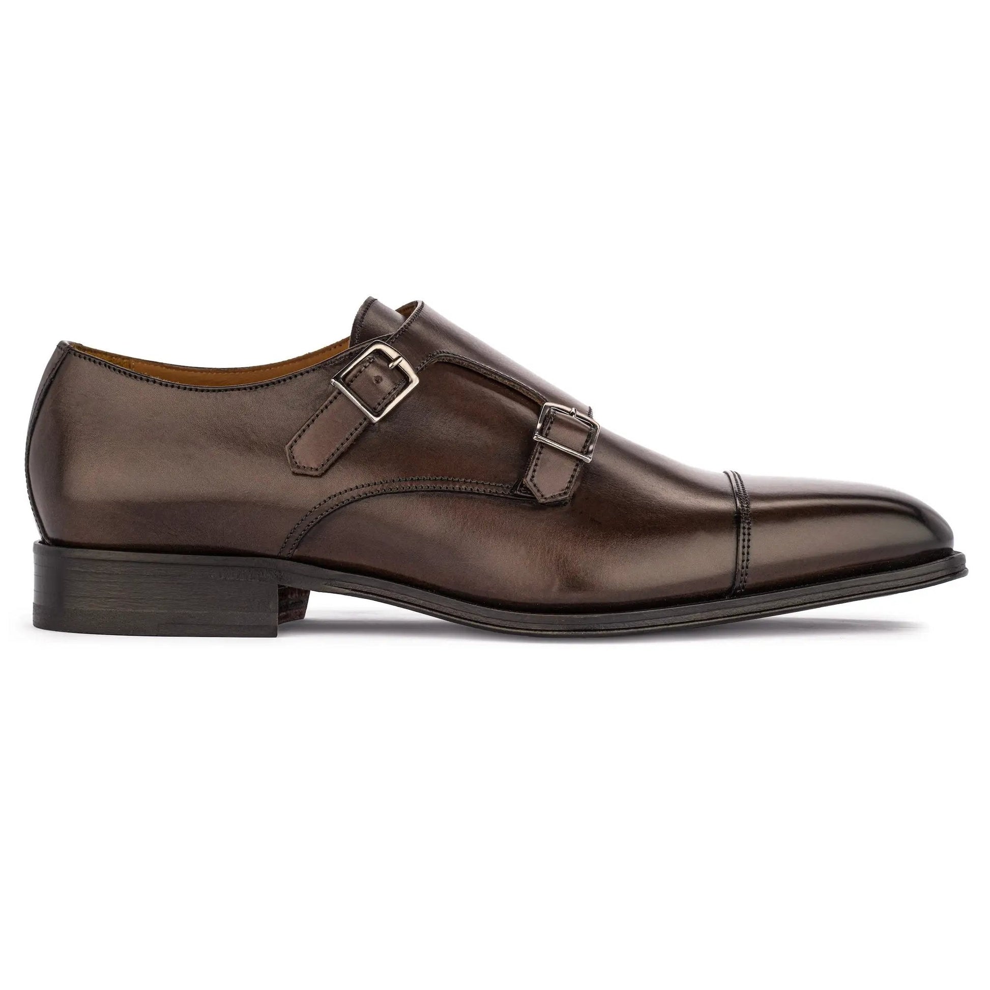 Dakota Ashen Brown Leather Cap Toe Double Monkstrap - To Boot New York