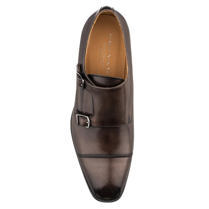 Dakota Ashen Brown Leather Cap Toe Double Monkstrap - To Boot New York