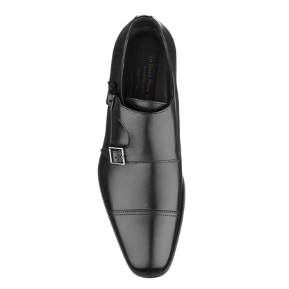 Grant Black Calf Cap Toe Double Monkstrap - To Boot New York