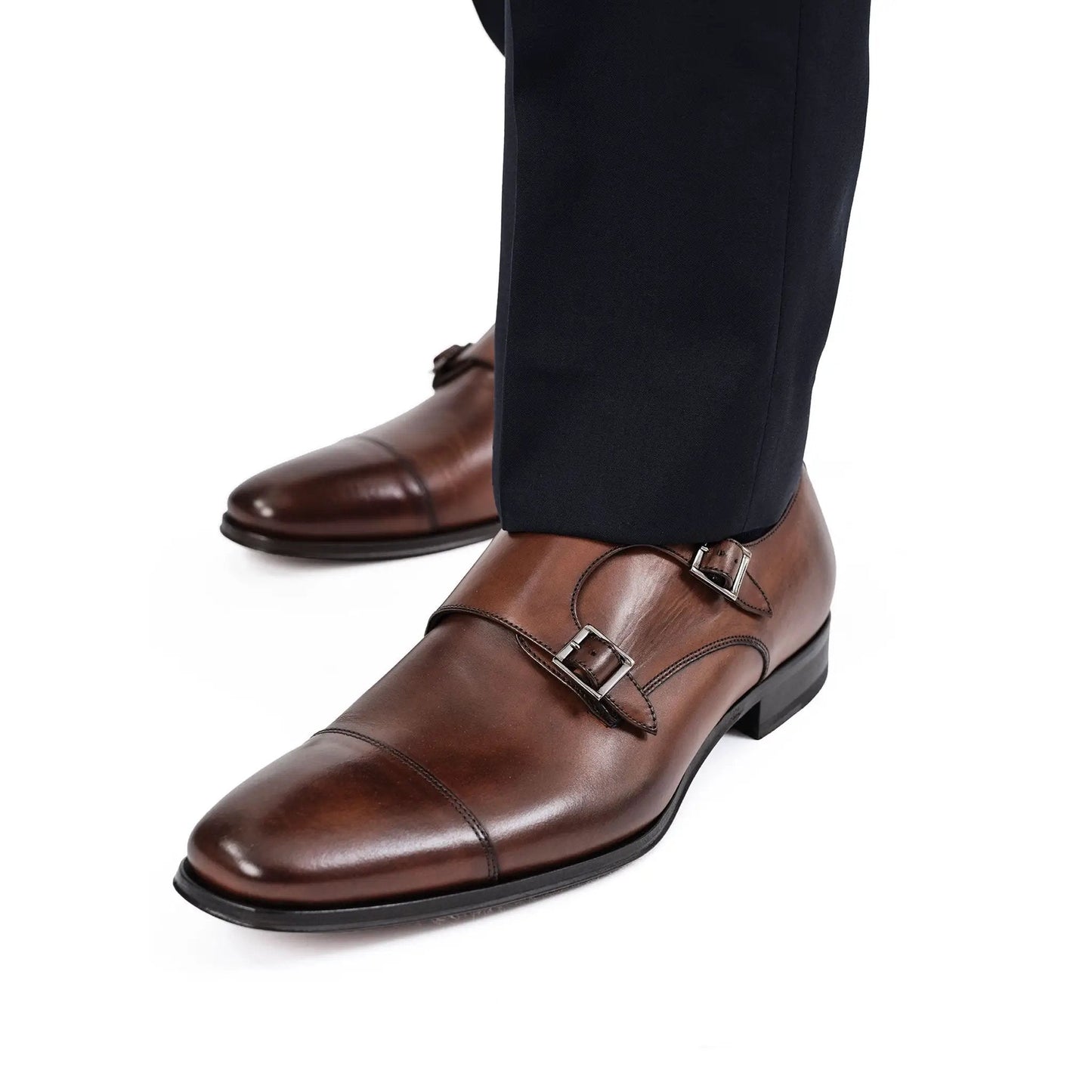 Grant Brown Calf Cap Toe Double Monkstrap - To Boot New York