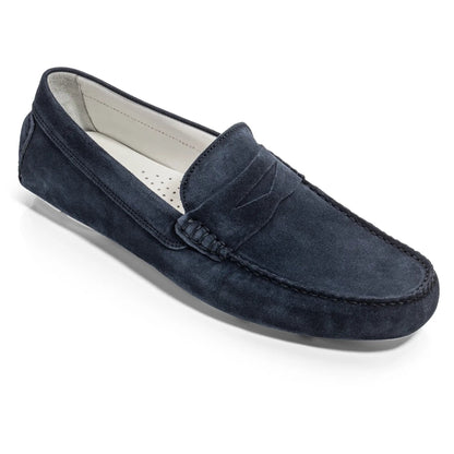 Carmel Blue Suede Penny Loafer Driving Shoe - To Boot New York