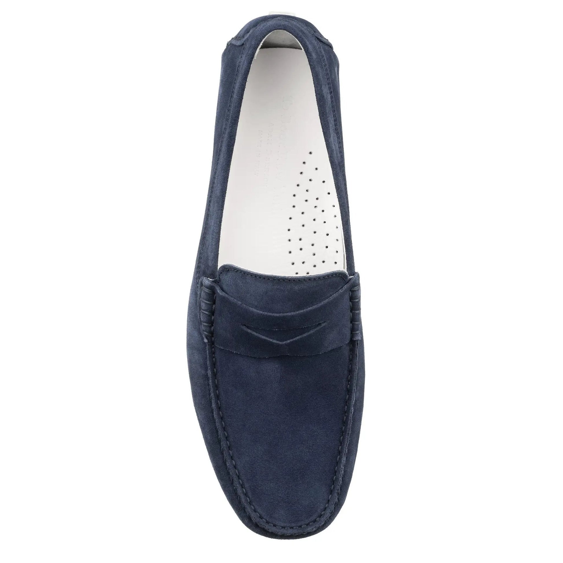 Carmel Blue Suede Penny Loafer Driving Shoe - To Boot New York