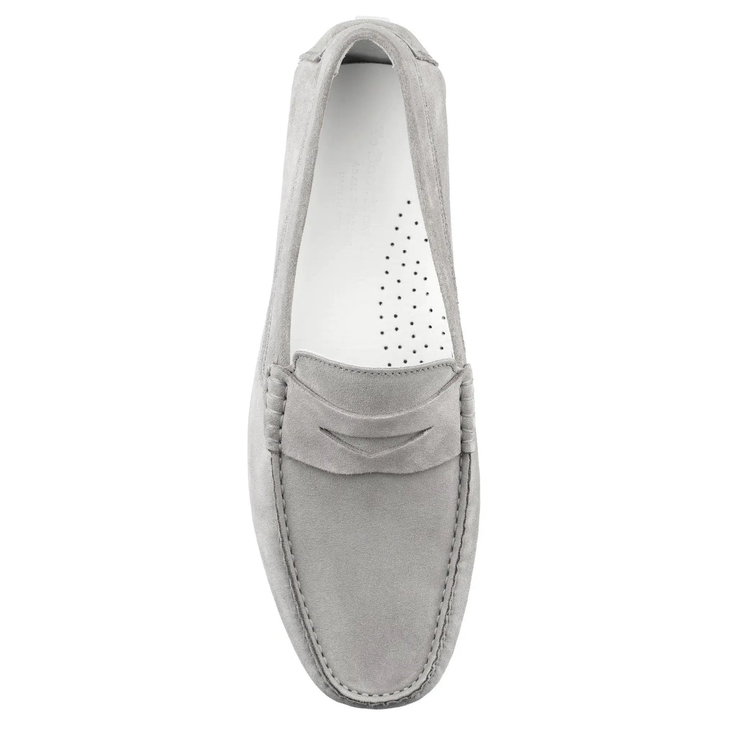 Carmel Light Grey Suede Penny Loafer Driving Shoe - To Boot New York