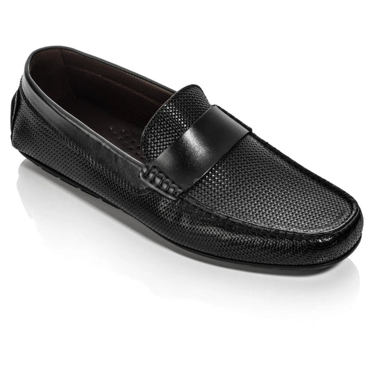 Magnus Black Embossed Driving Shoe - To Boot New York