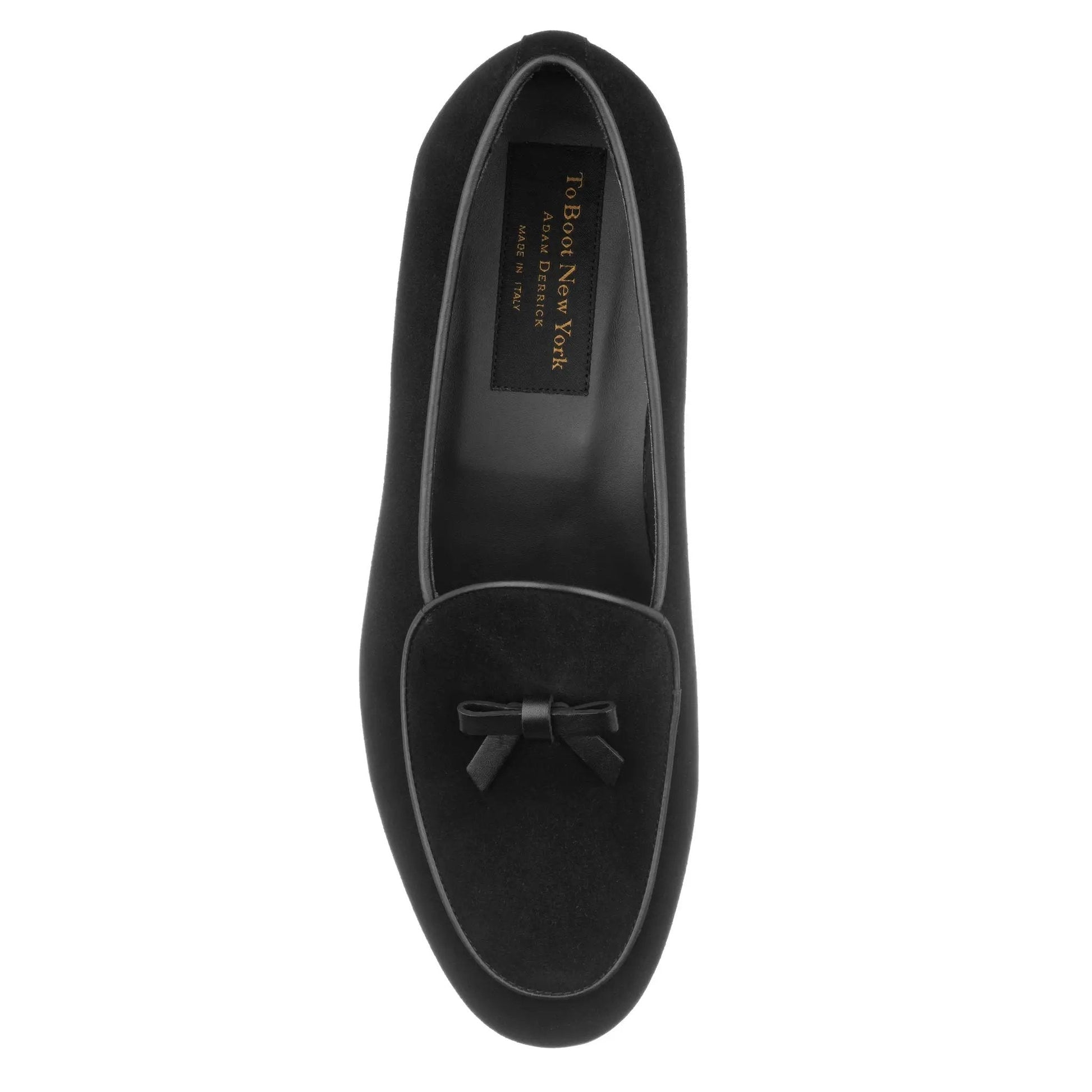 Shayne Black Suede Bow Pump Belgian Loafer - To Boot New York