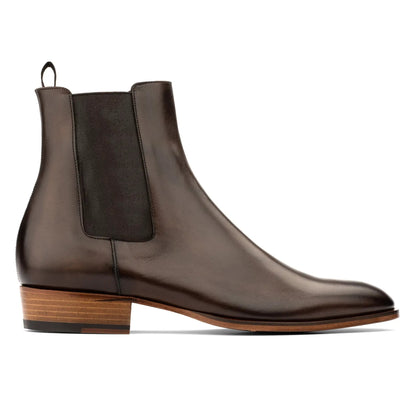 Myles Dark Brown Burnished Calf Chelsea Boot - To Boot New York